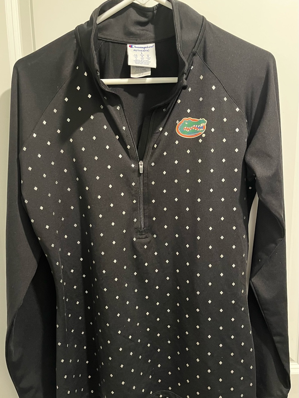 Champion Black Quarter-Zip Pullover with Orange and Green Gators Logo